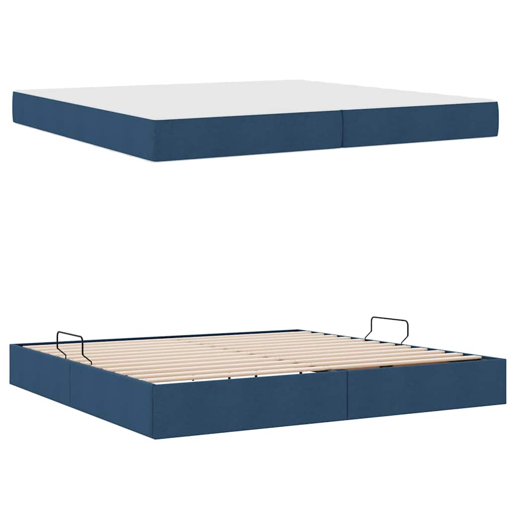 Opbergbed met matras met matras Blauw 200 x 200 cm Polyester