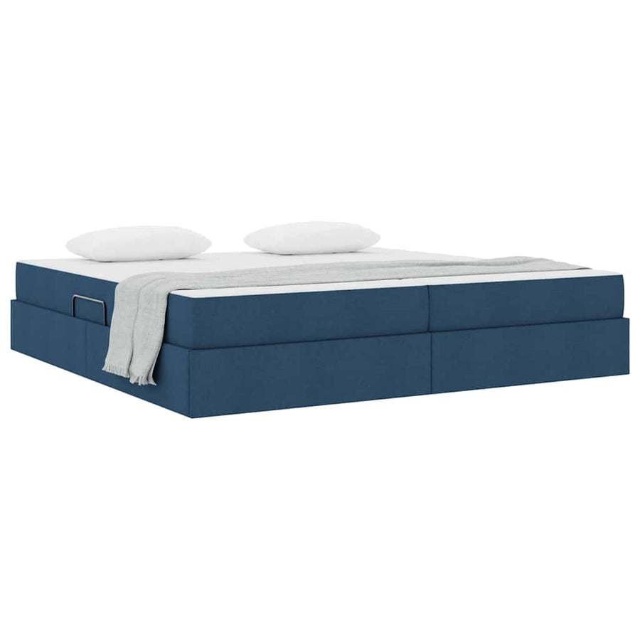 Opbergbed met matras met matras Blauw 200 x 200 cm Polyester