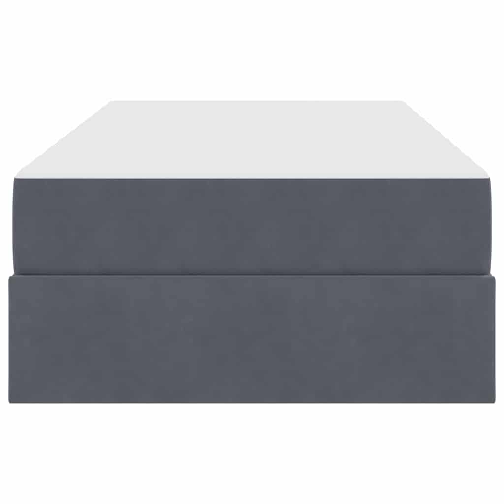 Opbergbed met matras met matras Donkergrijs 90 x 190 cm Fluweel