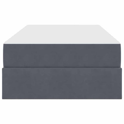 Opbergbed met matras met matras Donkergrijs 90 x 190 cm Fluweel
