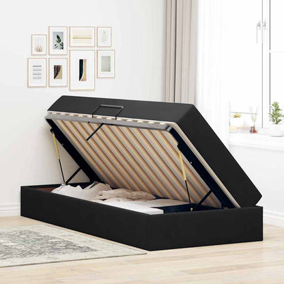 Opbergbed met matras met matras Zwart 90 x 190 cm Fluweel