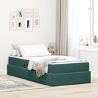 Storage Bed with Mattress Dark Green 90 x 190 cm Velvet