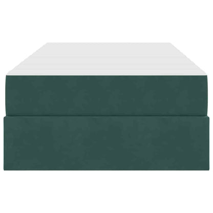 Opbergbed met matras met matras Donkergroen 90 x 190 cm Fluweel