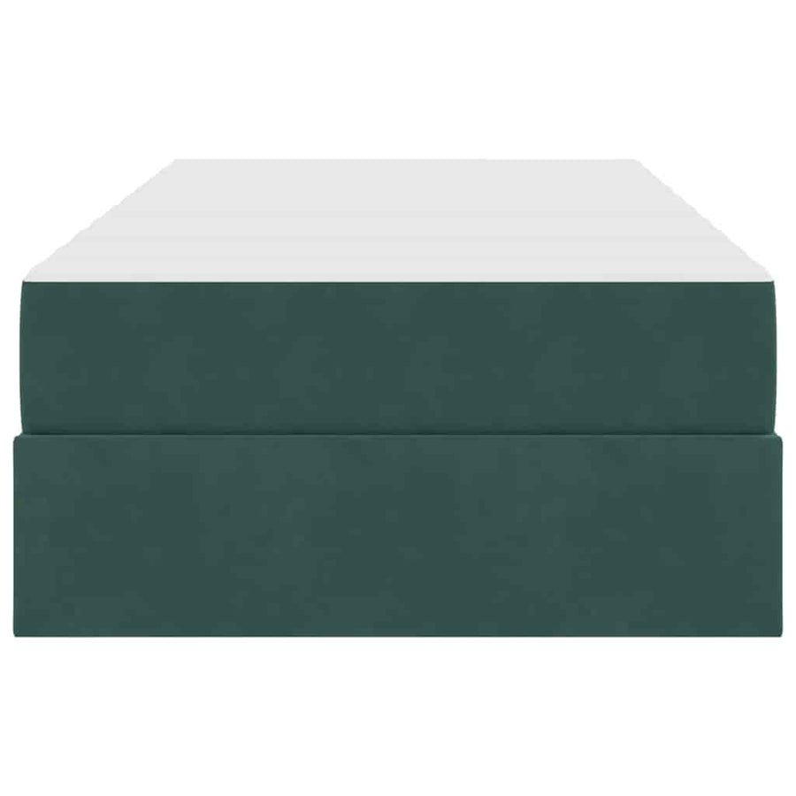 Opbergbed met matras met matras Donkergroen 90 x 190 cm Fluweel