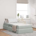 Storage Bed with Mattress Light Grey 90 x 200 cm Velvet