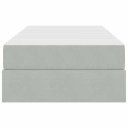 Opbergbed met matras met matras Lichtgrijs 90 x 200 cm Fluweel