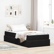 Opbergbed 90x200 cm zwart fluweel met matras