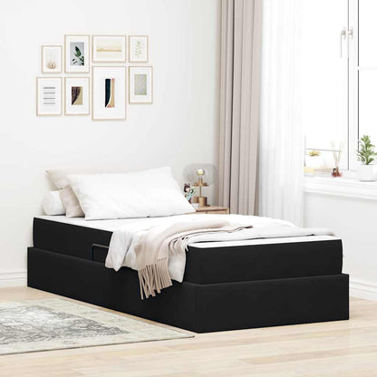 Opbergbed met matras met matras Zwart 90 x 200 cm Fluweel