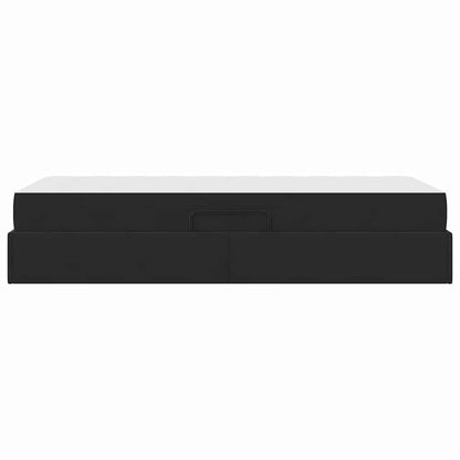 Opbergbed met matras met matras Zwart 90 x 200 cm Fluweel