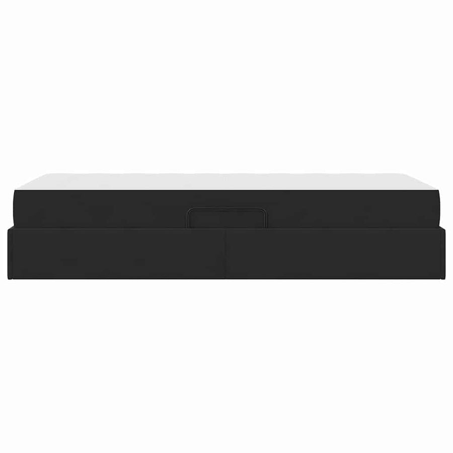 Opbergbed met matras met matras Zwart 90 x 200 cm Fluweel