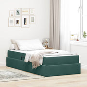 Opbergbed 90x200 cm donkergroen fluweel