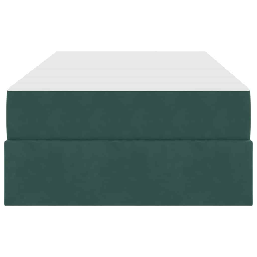 Opbergbed met matras met matras Donkergroen 90 x 200 cm Fluweel