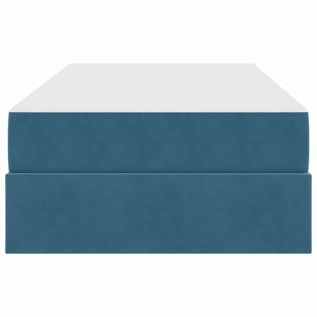 Opbergbed met matras met matras Donkerblauw 90 x 200 cm Fluweel