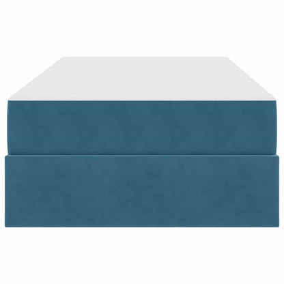 Opbergbed met matras met matras Donkerblauw 90 x 200 cm Fluweel