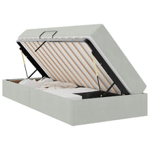 Opbergbed met matras met matras Lichtgrijs 100 x 200 cm Fluweel
