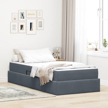 Opbergbed met matras Donkergrijs 100 x 200 cm Fluweel