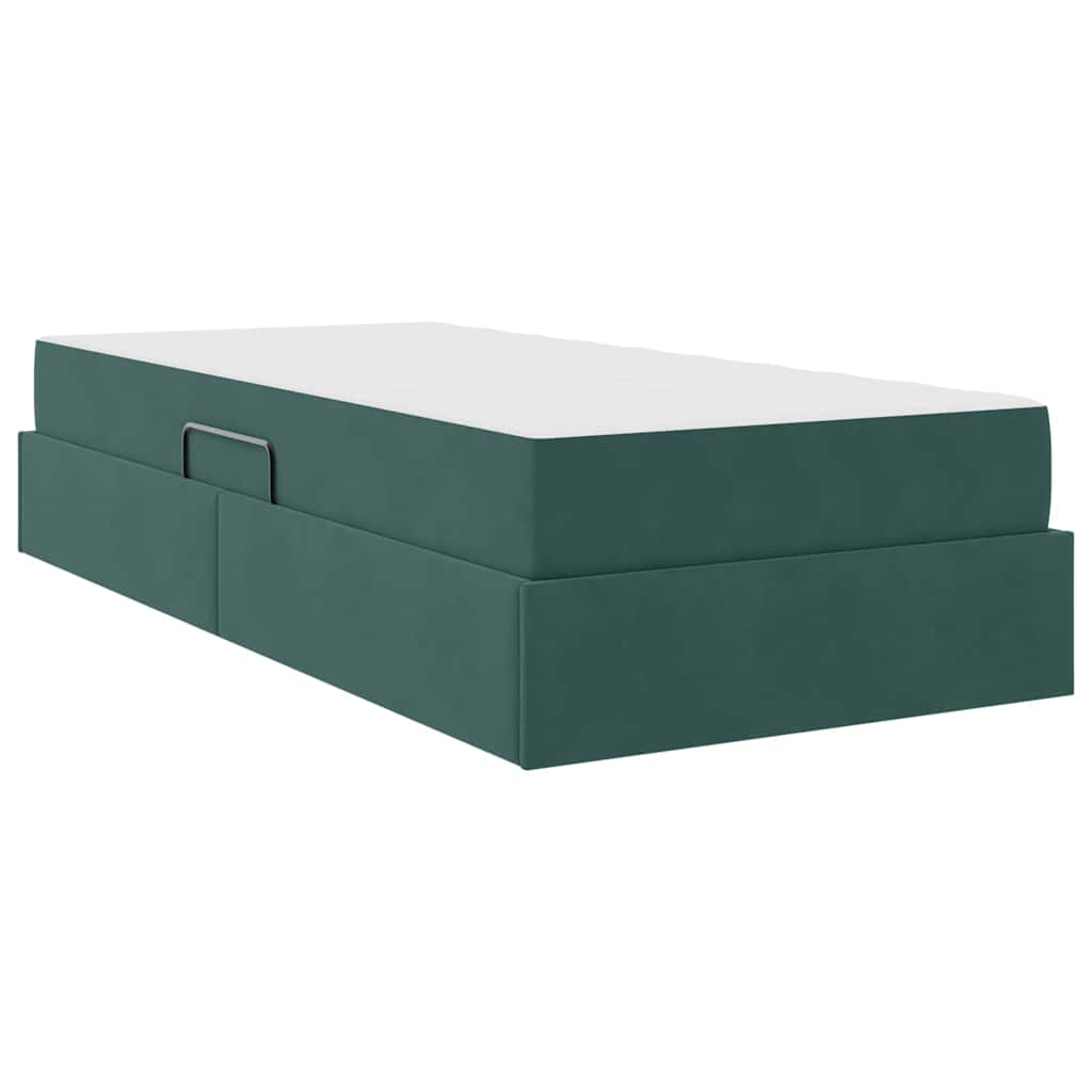 Opbergbed met matras Donkergroen 100 x 200 cm Fluweel