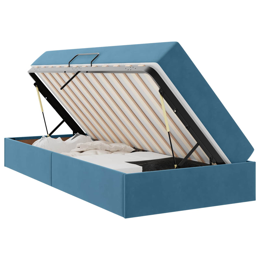 Opbergbed met matras Donkerblauw 100 x 200 cm Fluweel