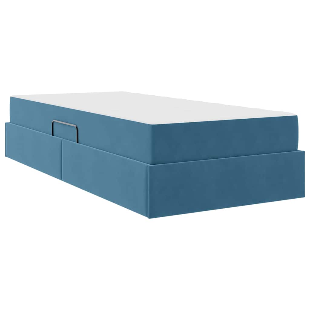 Opbergbed met matras Donkerblauw 100 x 200 cm Fluweel