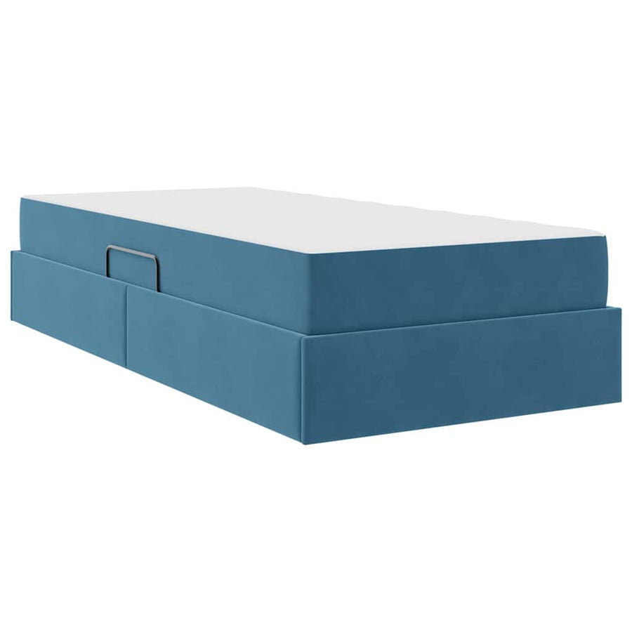 Opbergbed met matras Donkerblauw 100 x 200 cm Fluweel