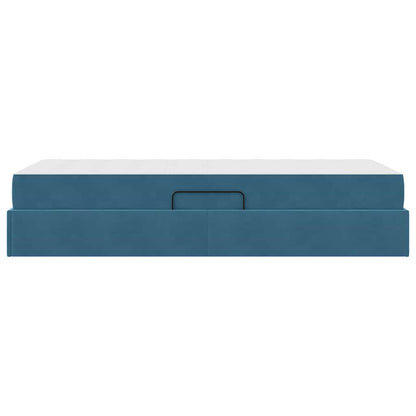 Opbergbed met matras Donkerblauw 100 x 200 cm Fluweel