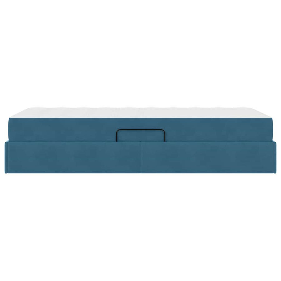 Opbergbed met matras Donkerblauw 100 x 200 cm Fluweel
