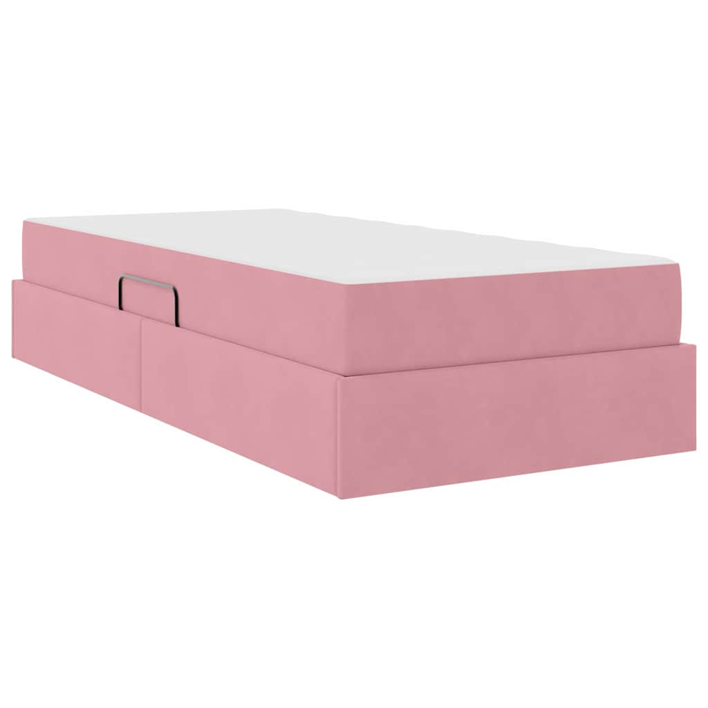Opbergbed met matras met matras Roze 100 x 200 cm Fluweel