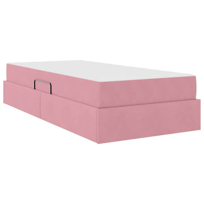Opbergbed met matras met matras Roze 100 x 200 cm Fluweel