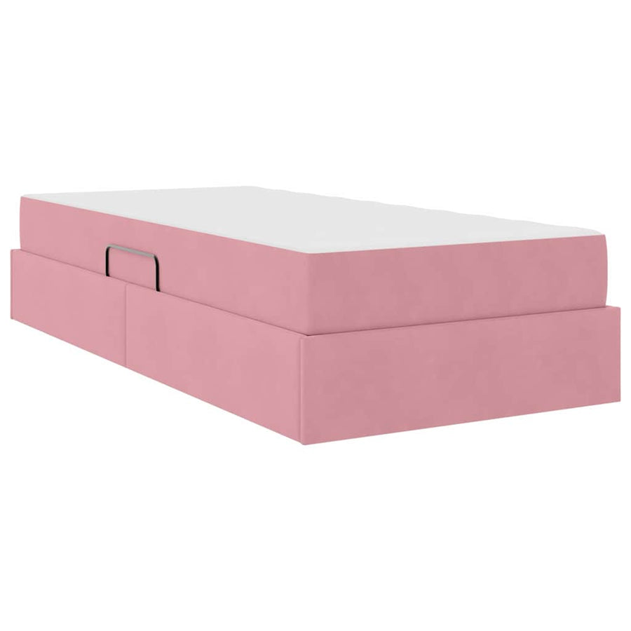 Opbergbed met matras met matras Roze 100 x 200 cm Fluweel