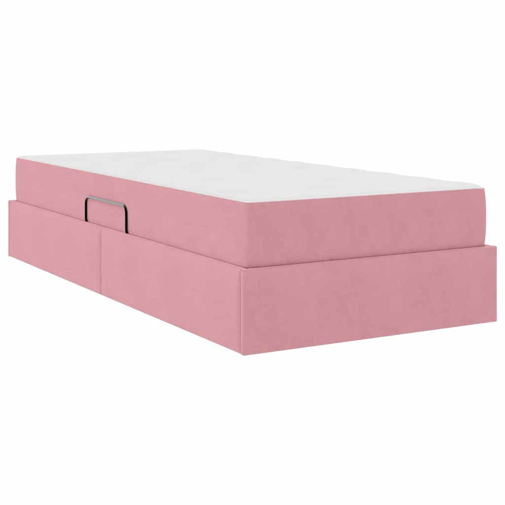 Opbergbed met matras met matras Roze 100 x 200 cm Fluweel