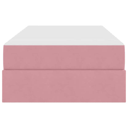 Opbergbed met matras met matras Roze 100 x 200 cm Fluweel