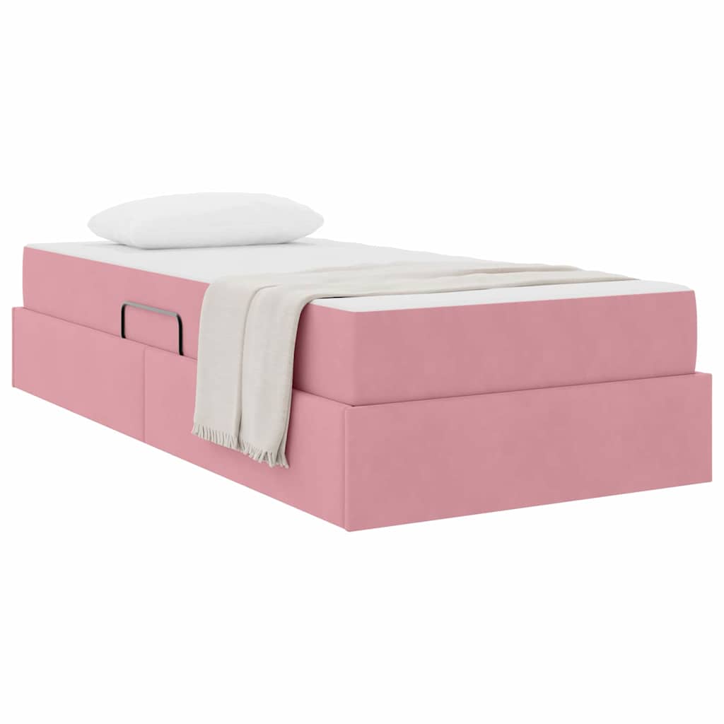 Opbergbed met matras met matras Roze 100 x 200 cm Fluweel