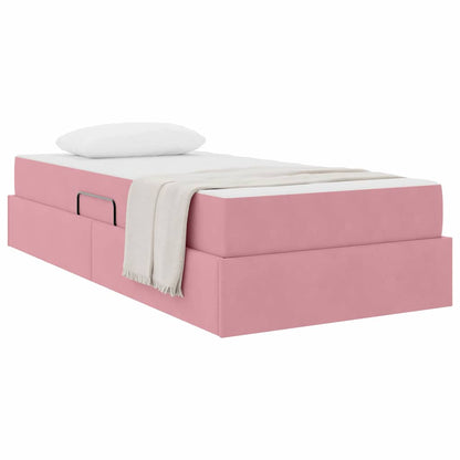 Opbergbed met matras met matras Roze 100 x 200 cm Fluweel