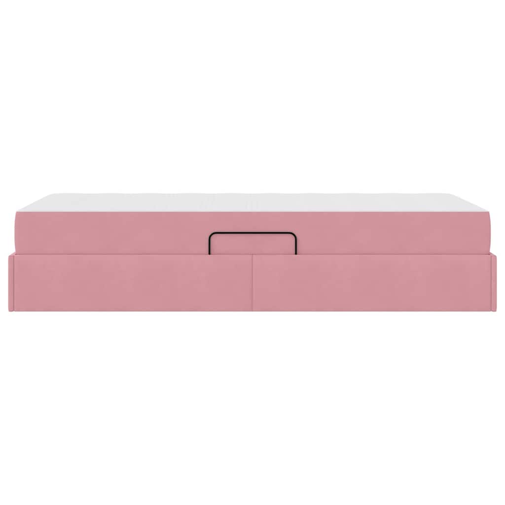Opbergbed met matras met matras Roze 100 x 200 cm Fluweel