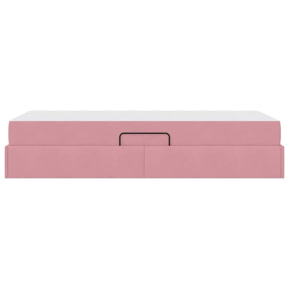 Opbergbed met matras met matras Roze 100 x 200 cm Fluweel