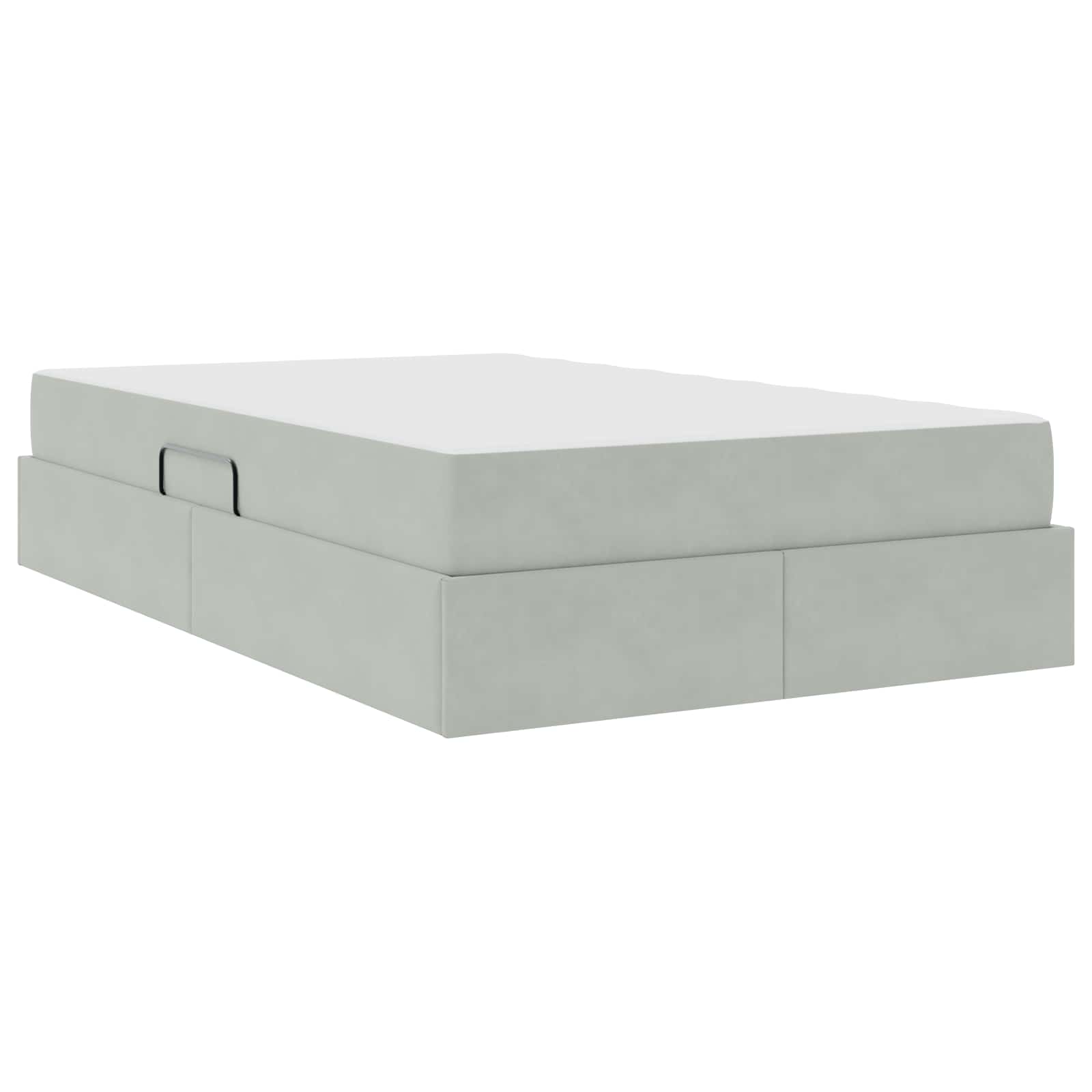 Opbergbed met matras met matras Lichtgrijs 120 x 190 cm Fluweel