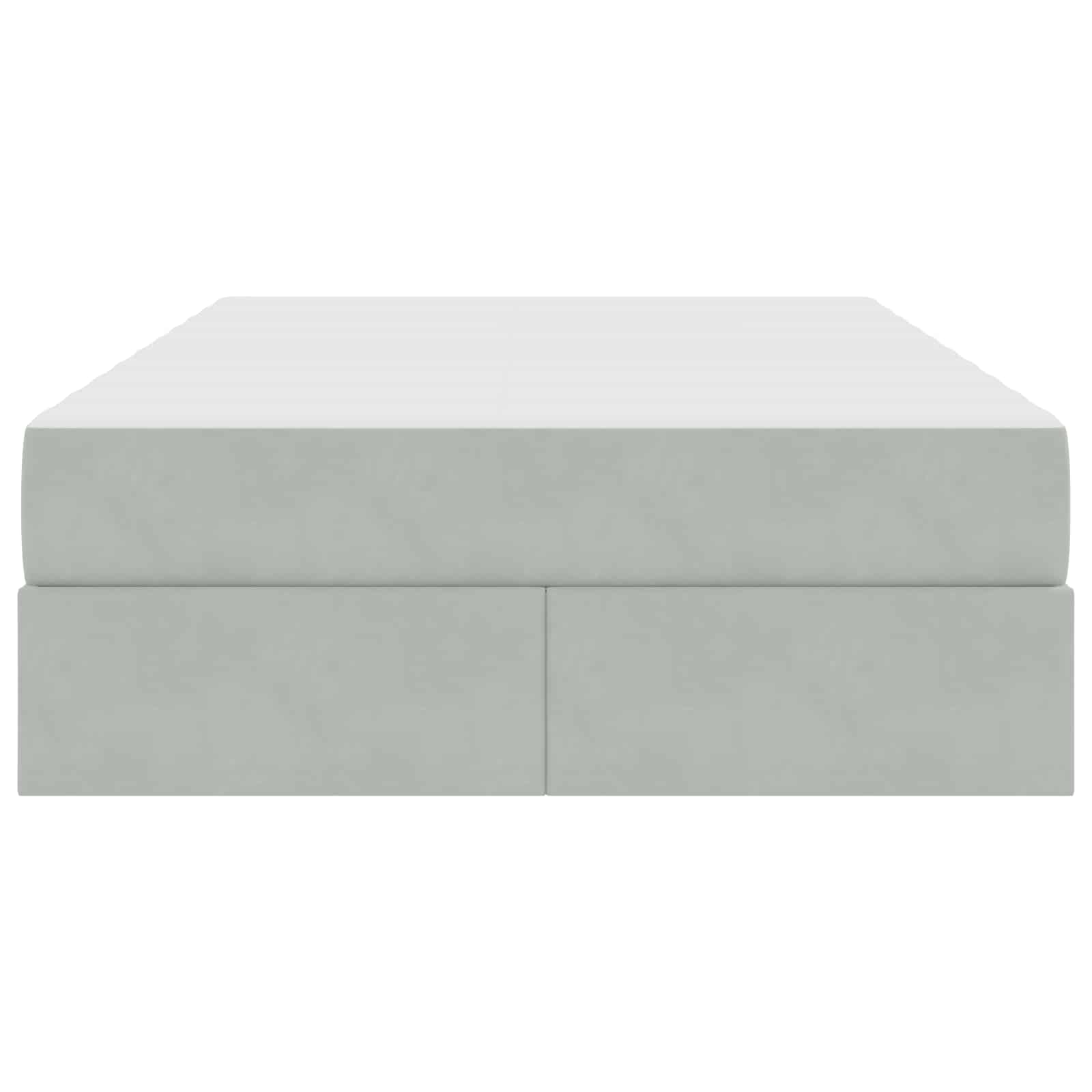 Opbergbed met matras met matras Lichtgrijs 120 x 190 cm Fluweel