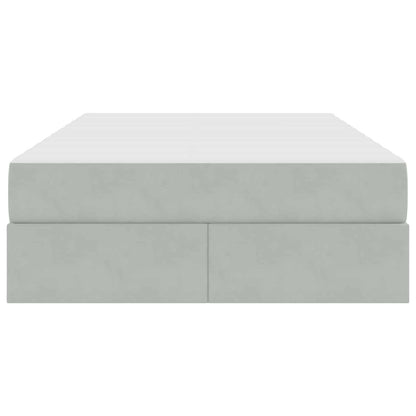 Opbergbed met matras met matras Lichtgrijs 120 x 190 cm Fluweel