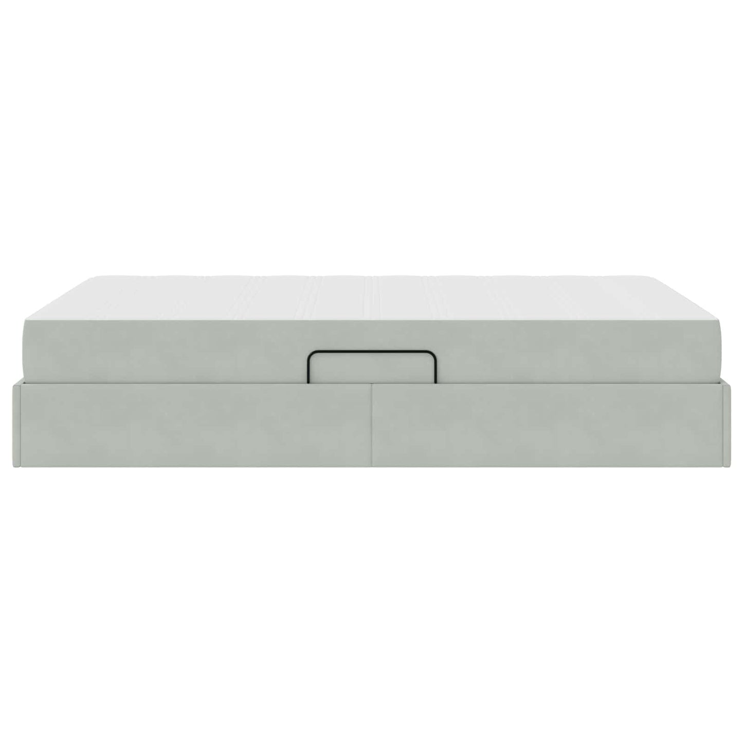 Opbergbed met matras met matras Lichtgrijs 120 x 190 cm Fluweel
