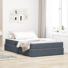 Opbergbed 120x190 cm donkergrijs fluweel