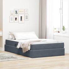 Opbergbed met matras Donkergrijs 120 x 190 cm Fluweel