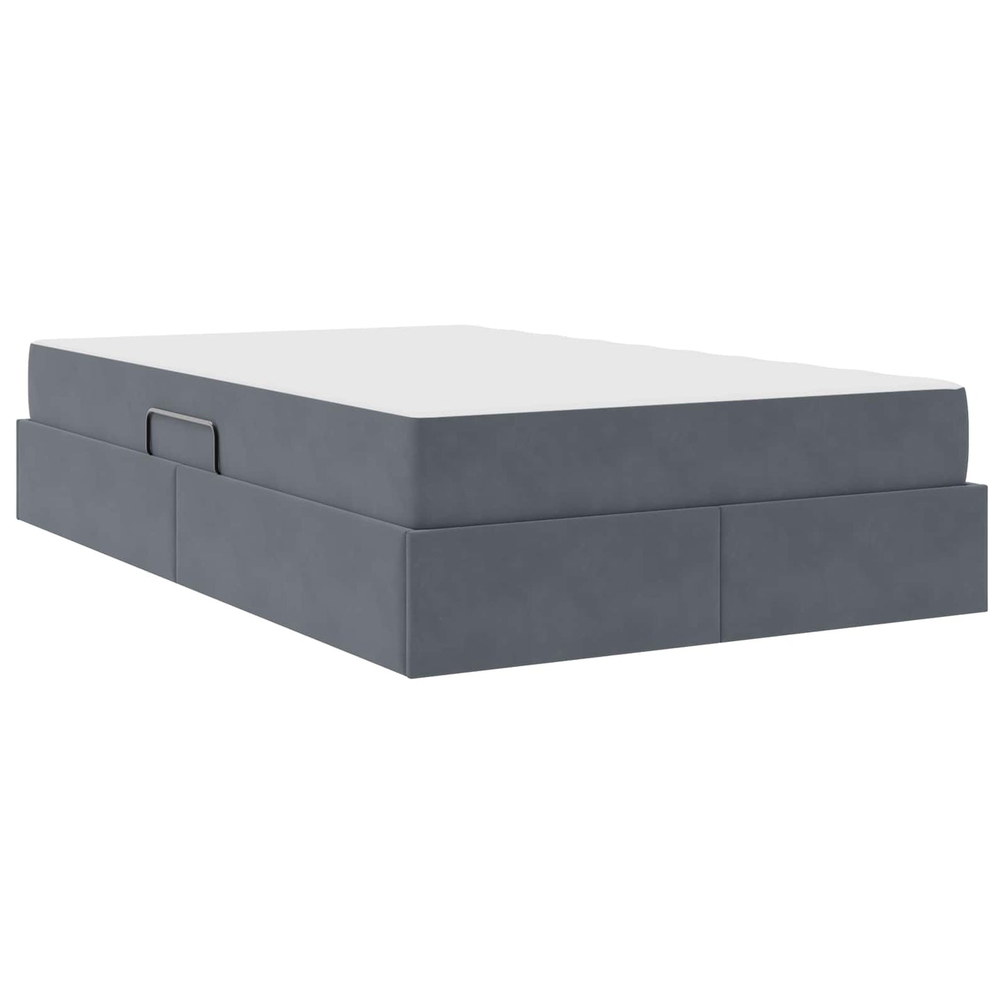 Opbergbed met matras Donkergrijs 120 x 190 cm Fluweel
