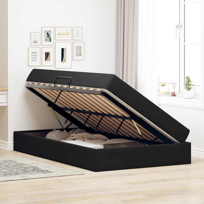 Opbergbed met matras met matras Zwart 120 x 190 cm Fluweel