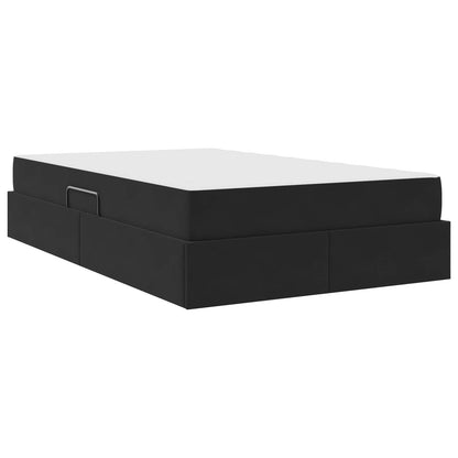Opbergbed met matras met matras Zwart 120 x 190 cm Fluweel