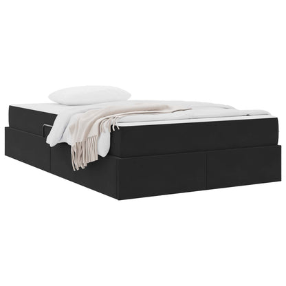 Opbergbed met matras met matras Zwart 120 x 190 cm Fluweel