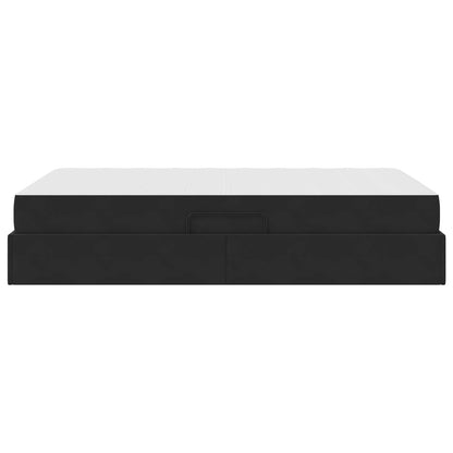 Opbergbed met matras met matras Zwart 120 x 190 cm Fluweel