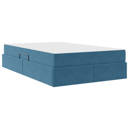 Opbergbed met matras met matras Blauw 120 x 190 cm Fluweel