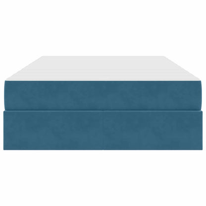 Opbergbed met matras met matras Blauw 120 x 190 cm Fluweel