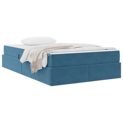 Opbergbed met matras met matras Blauw 120 x 190 cm Fluweel