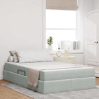 Opbergbed 120x200 cm lichtgrijs fluweel